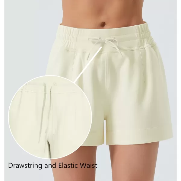THE GYM PEOPLE Womens Drawstring Sweat Shorts High Waisted Summer Workout Lounge Shorts with PocketsApricot