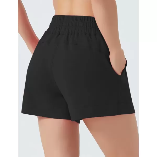 THE GYM PEOPLE Womens Drawstring Sweat Shorts High Waisted Summer Workout Lounge Shorts with PocketsBlack