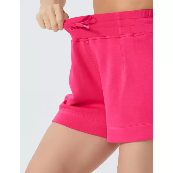 THE GYM PEOPLE Womens Drawstring Sweat Shorts High Waisted Summer Workout Lounge Shorts with PocketsBright Pink 01