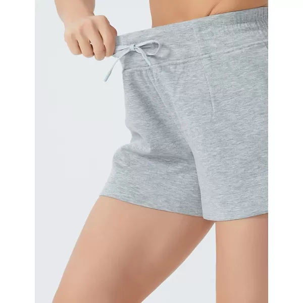 THE GYM PEOPLE Womens Drawstring Sweat Shorts High Waisted Summer Workout Lounge Shorts with PocketsLight Heather Grey