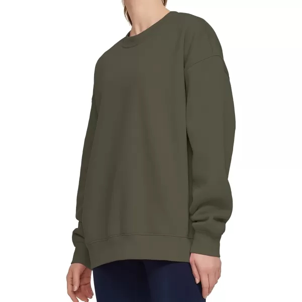THE GYM PEOPLE Womens Fleece Crewneck Loose fit Soft Oversized Pullover SweatshirtDark Grey