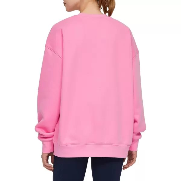 THE GYM PEOPLE Womens Fleece Crewneck Loose fit Soft Oversized Pullover SweatshirtPink