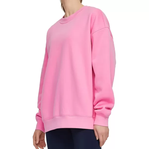 THE GYM PEOPLE Womens Fleece Crewneck Loose fit Soft Oversized Pullover SweatshirtPink