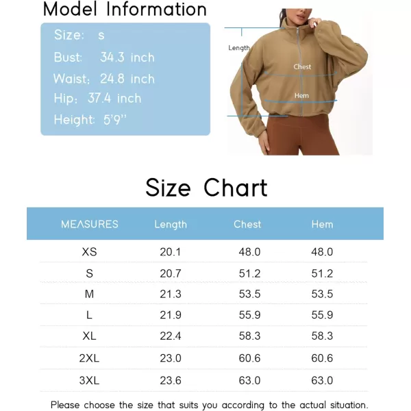 THE GYM PEOPLE Womens Fleece Cropped Jacket Full Zip Stand Collar Workout Short Sherpa Coats with Pockets Drawstring HemCamel