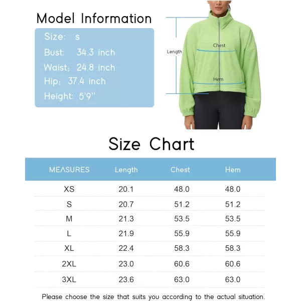 THE GYM PEOPLE Womens Fleece Cropped Jacket Full Zip Stand Collar Workout Short Sherpa Coats with Pockets Drawstring HemLight Green