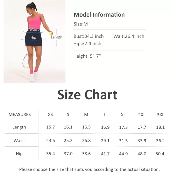 THE GYM PEOPLE Womens Golf Skort Tennis High Waist Lightweight Athletic Casual Skirts Builtin Shorts with 4 PocketsBlack