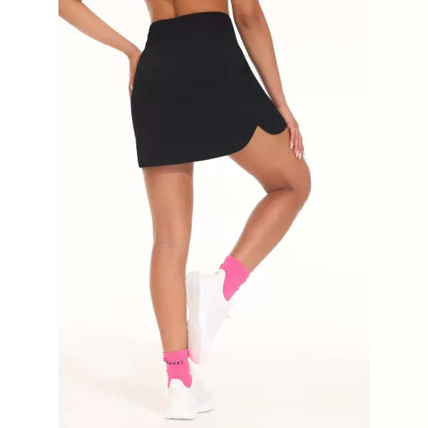 THE GYM PEOPLE Womens Golf Skort Tennis High Waist Lightweight Athletic Casual Skirts Builtin Shorts with 4 PocketsBlack