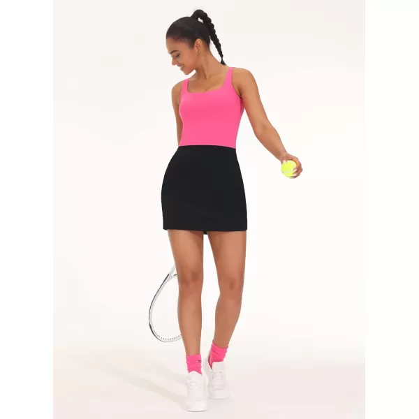 THE GYM PEOPLE Womens Golf Skort Tennis High Waist Lightweight Athletic Casual Skirts Builtin Shorts with 4 PocketsBlack