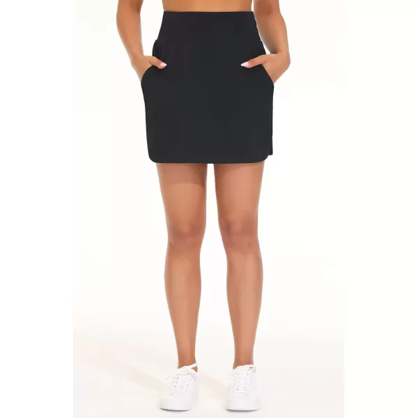 THE GYM PEOPLE Womens Golf Skort Tennis High Waist Lightweight Athletic Casual Skirts Builtin Shorts with 4 PocketsBlack
