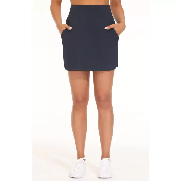 THE GYM PEOPLE Womens Golf Skort Tennis High Waist Lightweight Athletic Casual Skirts Builtin Shorts with 4 PocketsBlue
