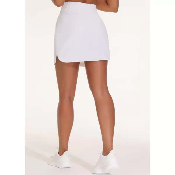 THE GYM PEOPLE Womens Golf Skort Tennis High Waist Lightweight Athletic Casual Skirts Builtin Shorts with 4 PocketsWhite