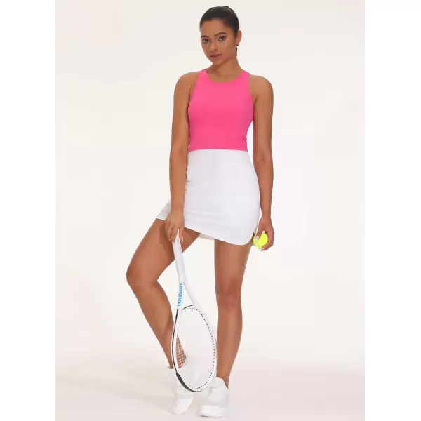 THE GYM PEOPLE Womens Golf Skort Tennis High Waist Lightweight Athletic Casual Skirts Builtin Shorts with 4 PocketsWhite