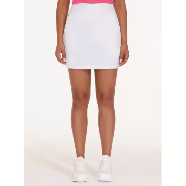 THE GYM PEOPLE Womens Golf Skort Tennis High Waist Lightweight Athletic Casual Skirts Builtin Shorts with 4 PocketsWhite