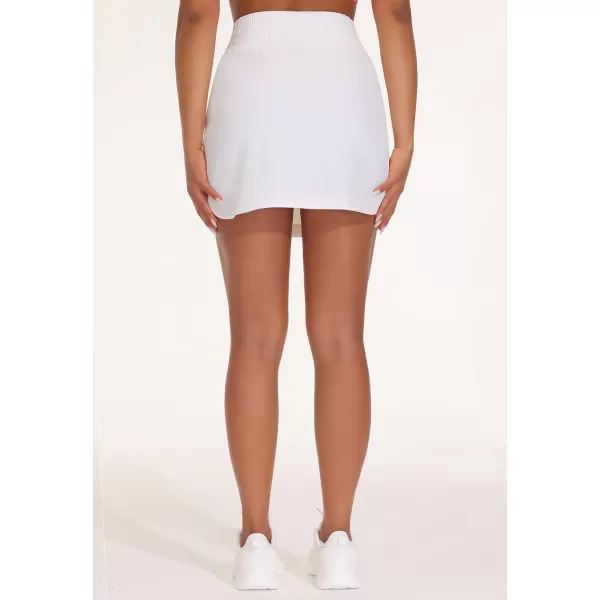THE GYM PEOPLE Womens Golf Skort Tennis High Waist Lightweight Athletic Casual Skirts Builtin Shorts with 4 PocketsWhite