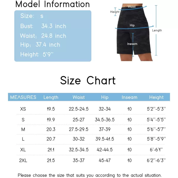 THE GYM PEOPLE Womens High Waisted Bermuda Workout Shorts Long Hiking Running Shorts with Zipper PocketsBlackgrey Camo