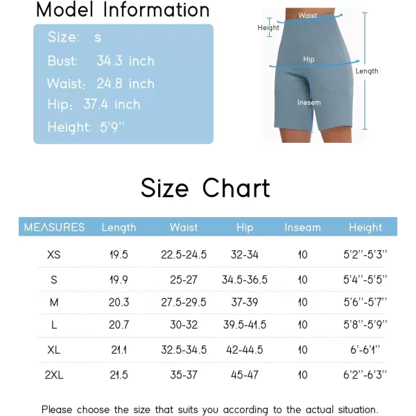 THE GYM PEOPLE Womens High Waisted Bermuda Workout Shorts Long Hiking Running Shorts with Zipper PocketsDenim Blue