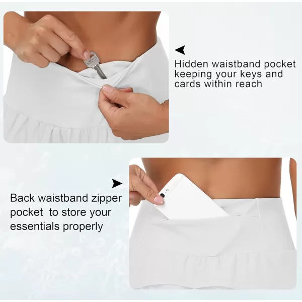 THE GYM PEOPLE Womens High Waisted Running Shorts Quick Dry Athletic Workout Shorts with Mesh Liner Zipper PocketsBright Grey
