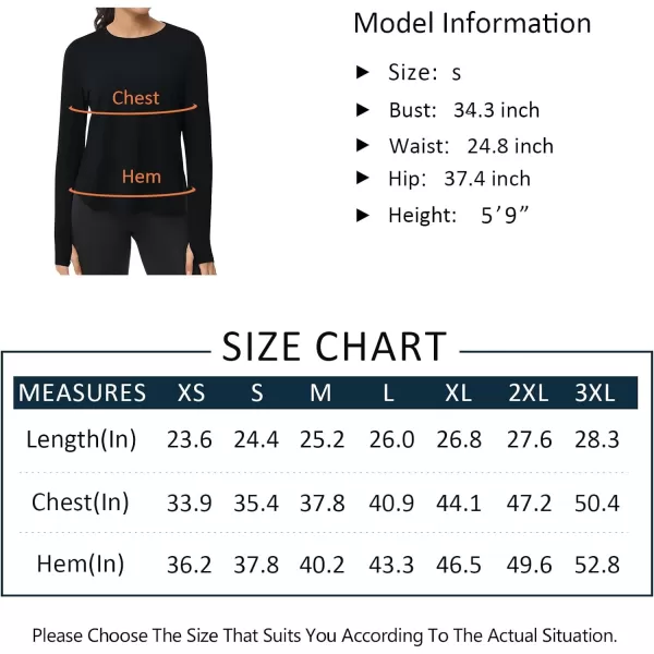 THE GYM PEOPLE Womens Long Sleeve Workout Shirts Lightweight Cotton Running Yoga Tops with Thumb HoleBlack