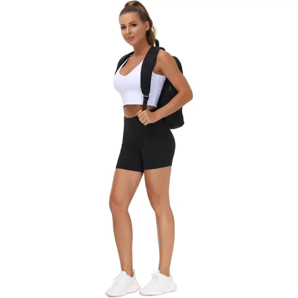THE GYM PEOPLE Womens Longline Sports Bra Padded Crop Tank Tops Workout Yoga Bra with Removable PadsWhite