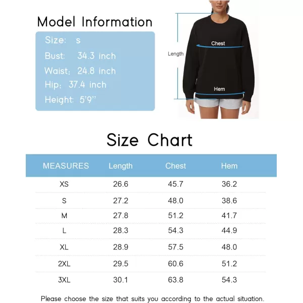 THE GYM PEOPLE Womens Loose Fit Sweatshirt Long Sleeve Crewneck Cotton Boxy Fall Workout Pullover Tops with PocketsBlack