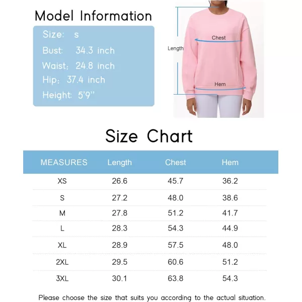 THE GYM PEOPLE Womens Loose Fit Sweatshirt Long Sleeve Crewneck Cotton Boxy Fall Workout Pullover Tops with PocketsPink