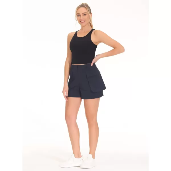 THE GYM PEOPLE Womens Racerback Longline Sports Bra Removable Padded High Neck Workout Yoga Crop TopsBlack