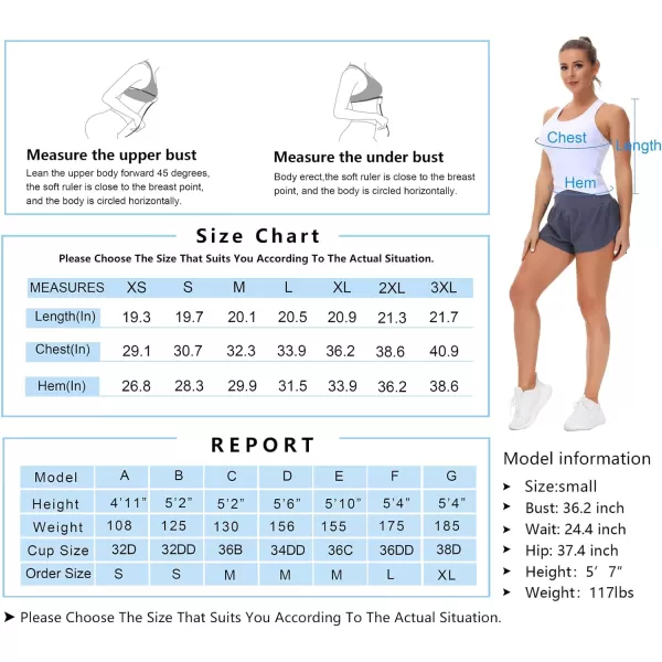 THE GYM PEOPLE Womens Racerback Workout Tank Tops with Built in Bra Sleeveless Slim FitDenim Blue