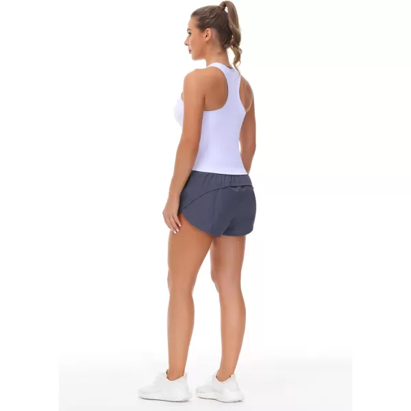 THE GYM PEOPLE Womens Racerback Workout Tank Tops with Built in Bra Sleeveless Slim FitWhite