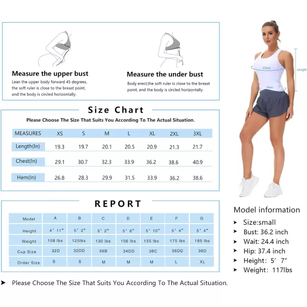 THE GYM PEOPLE Womens Racerback Workout Tank Tops with Built in Bra Sleeveless Slim FitWhite