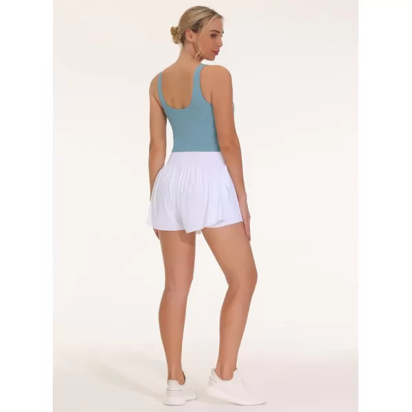 THE GYM PEOPLE Womens Sports Bra Sleeveless Workout Tank Tops Running Yoga Cropped Tops with Removable PaddedDenim Blue