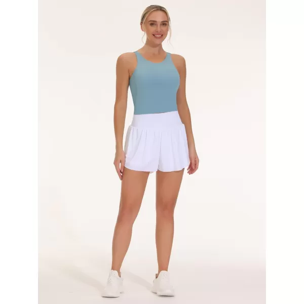 THE GYM PEOPLE Womens Sports Bra Sleeveless Workout Tank Tops Running Yoga Cropped Tops with Removable PaddedDenim Blue