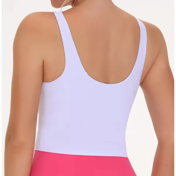 THE GYM PEOPLE Womens Sports Bra Sleeveless Workout Tank Tops Running Yoga Cropped Tops with Removable PaddedWhite