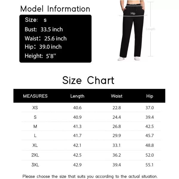 THE GYM PEOPLE Womens Straight Leg Sweatpants Elastic Waist Athletic Lounge Pants with Pockets DrawstringBlack