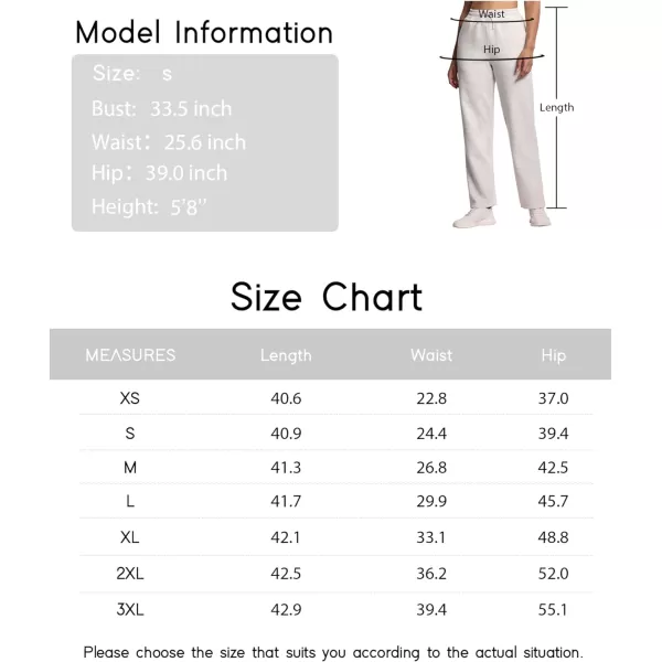 THE GYM PEOPLE Womens Straight Leg Sweatpants Elastic Waist Athletic Lounge Pants with Pockets DrawstringHeather White