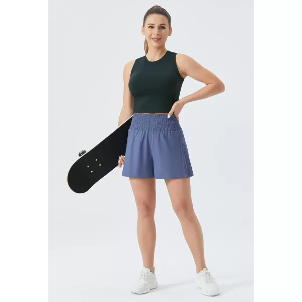 THE GYM PEOPLE Womens Workout Crop Tops Sleeveless Yoga Running Shirts Athletic Tank Top No PaddingCharcoal Grey