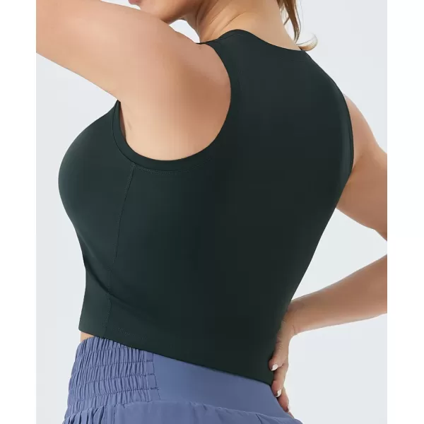 THE GYM PEOPLE Womens Workout Crop Tops Sleeveless Yoga Running Shirts Athletic Tank Top No PaddingCharcoal Grey