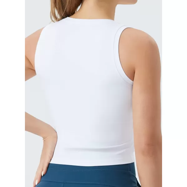 THE GYM PEOPLE Womens Workout Crop Tops Sleeveless Yoga Running Shirts Athletic Tank Top No PaddingWhite