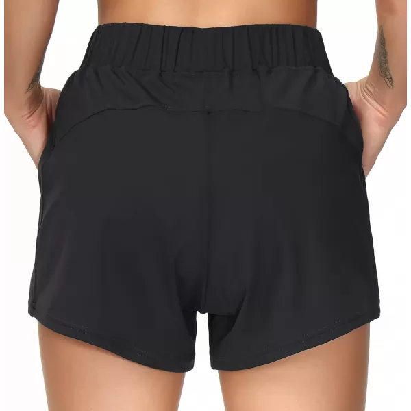 THE GYM PEOPLE Womens Workout Shorts with Loose Fit DrawstringBlack