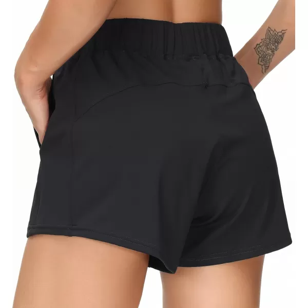 THE GYM PEOPLE Womens Workout Shorts with Loose Fit DrawstringBlack