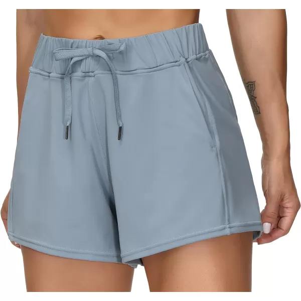 THE GYM PEOPLE Womens Workout Shorts with Loose Fit DrawstringDenim Blue