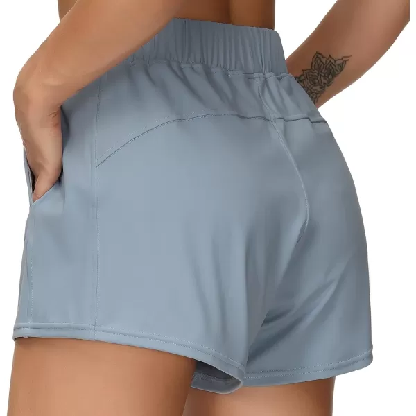 THE GYM PEOPLE Womens Workout Shorts with Loose Fit DrawstringDenim Blue
