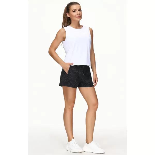 THE GYM PEOPLE Womens Workout Shorts with Loose Fit DrawstringStripe