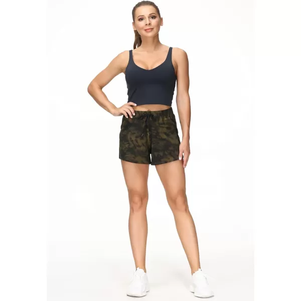 THE GYM PEOPLE Womens Workout Shorts with Loose Fit DrawstringTie Dye Yellow