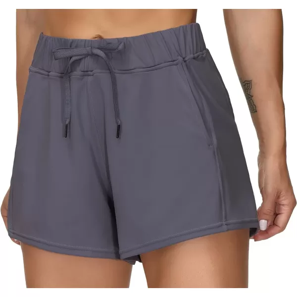 THE GYM PEOPLE Womens Workout Shorts with Loose Fit DrawstringVintage Purple