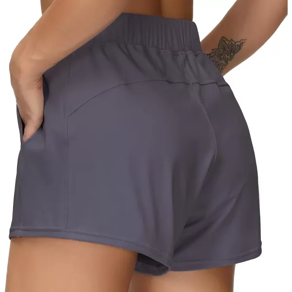THE GYM PEOPLE Womens Workout Shorts with Loose Fit DrawstringVintage Purple