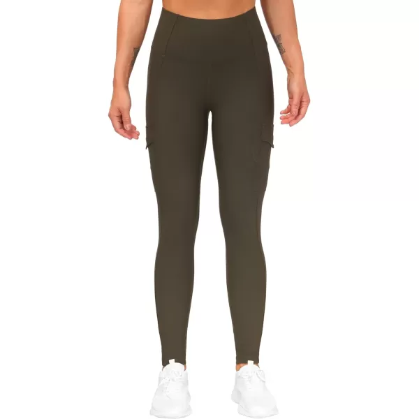 THE GYM PEOPLE Womens Yoga Pants High Waist with Pocket Tummy ControlDark Olive