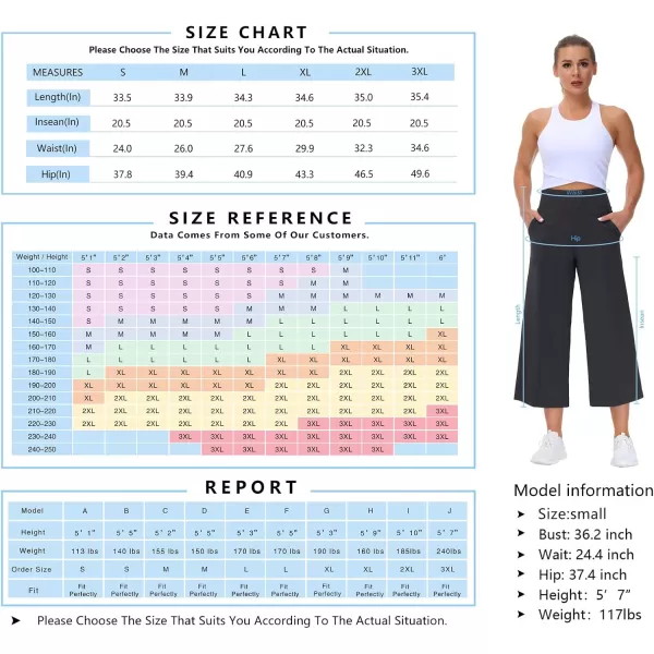 THE GYM PEOPLE Womens Yoga Pants with Pockets and Tummy Control High Waist in Flare CropBlack