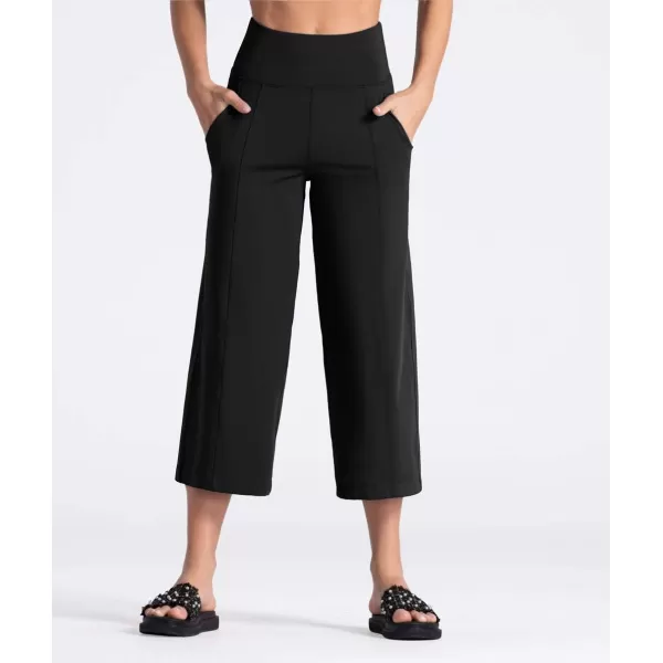 THE GYM PEOPLE Womens Yoga Pants with Pockets and Tummy Control High Waist in Flare CropBlack