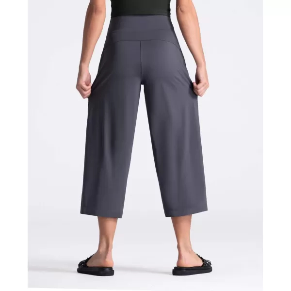 THE GYM PEOPLE Womens Yoga Pants with Pockets and Tummy Control High Waist in Flare CropDark Grey