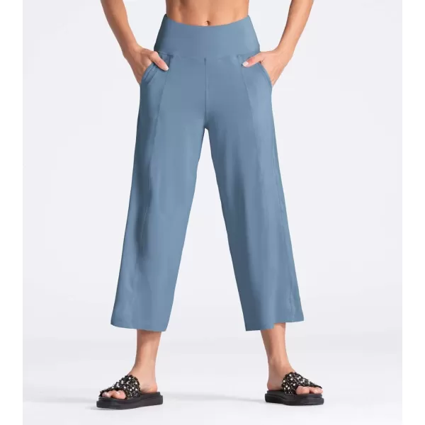 THE GYM PEOPLE Womens Yoga Pants with Pockets and Tummy Control High Waist in Flare CropDenim Blue